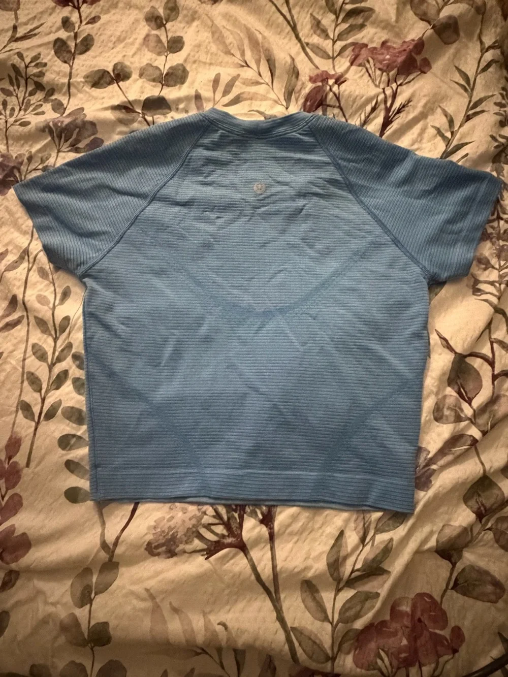 lululemon athletica Short Sleeve Ribbed Crop Top - Light Blue